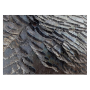 Wild Turkey Feathers II Abstract Nature Design Cutting Board