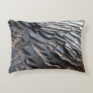 Wild Turkey Feathers II Abstract Nature Design Decorative Cushion