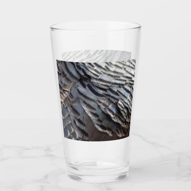Wild Turkey Feathers II Abstract Nature Design Glass (Front)