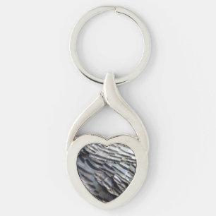 Wild Turkey Feathers II Abstract Nature Design Key Ring