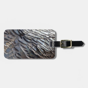 Wild Turkey Feathers II Abstract Nature Design Luggage Tag
