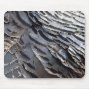 Wild Turkey Feathers II Abstract Nature Design Mouse Mat