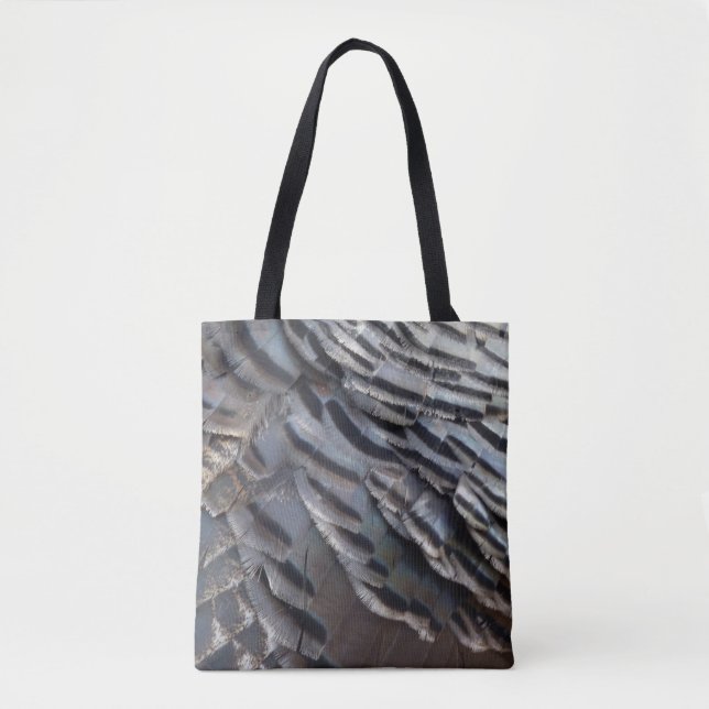 Wild Turkey Feathers II Abstract Nature Design Tote Bag (Front)