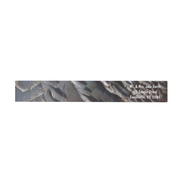 Wild Turkey Feathers II Abstract Nature Design Wrap Around Label (Individual)