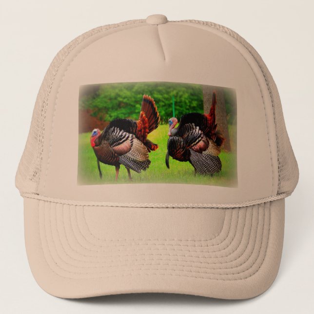 Wild Turkey Hat, trucker hat, gifts, hunting Trucker Hat (Front)