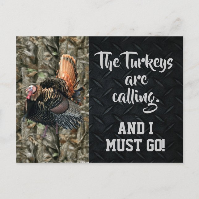 Wild Turkey Hunting Quotes Camo Post Card (Front)