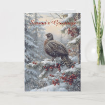 Wild Turkey in the Snow Christmas Card