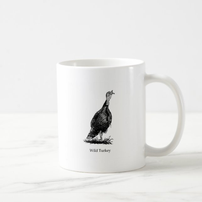 Wild Turkey (line art) Coffee Mug (Right)