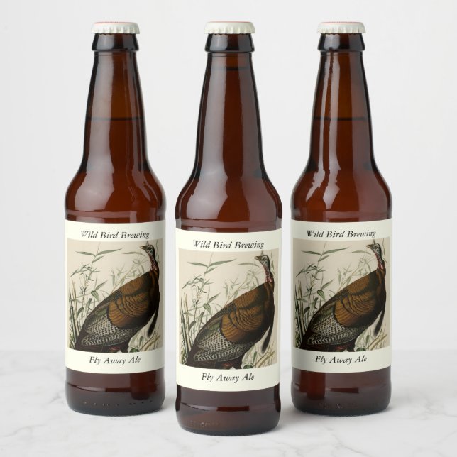 Wild Turkey (Male) from Audubon's Birds of America Beer Bottle Label (Bottles)