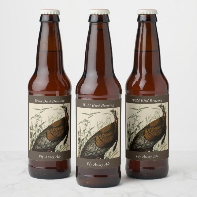 Wild Turkey (Male) from Audubon's Birds of America Beer Bottle Label (Bottles)