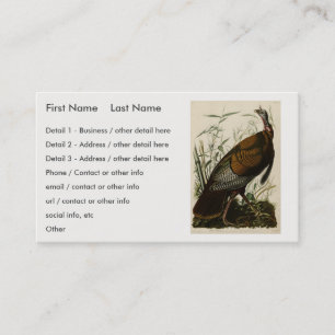 Wild Turkey (Male) from Audubon's Birds of America Business Card