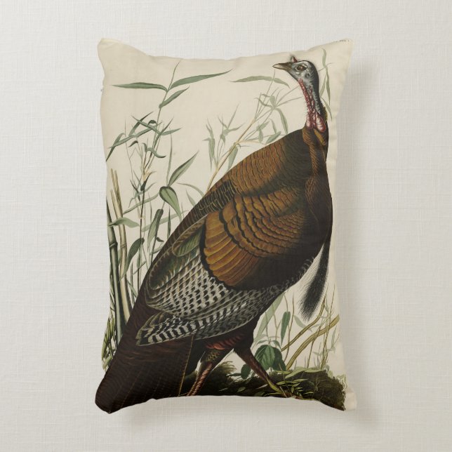 Wild Turkey (Male) from Audubon's Birds of America Decorative Cushion (Front(Vertical))