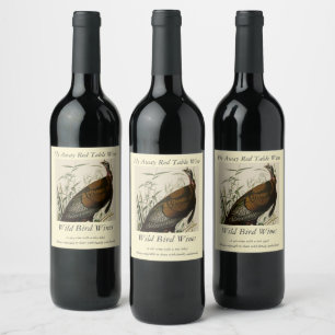 Wild Turkey (Male) from Audubon's Birds of America Wine Label