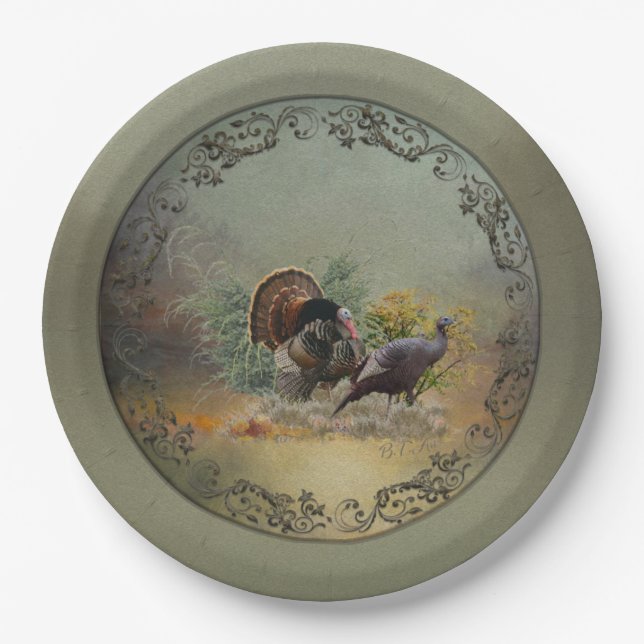 Wild turkey paper plate (Front)