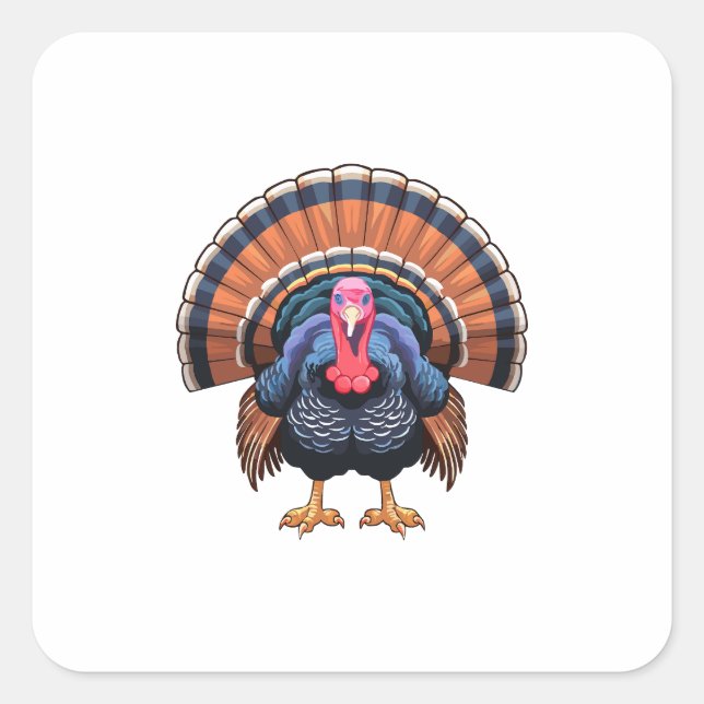 Wild turkey square sticker (Front)