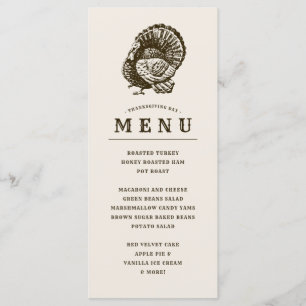 Wild Turkey Thanksgiving Customised Dinner Menu