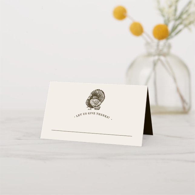 Wild Turkey | Thanksgiving Customised Place Card (Front)