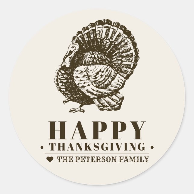 Wild Turkey | Thanksgiving Envelope Seal (Front)