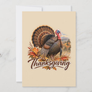 Wild Turkey Thanksgiving Invitation