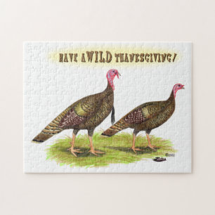 Wild Turkey Thanksgiving Jigsaw Puzzle