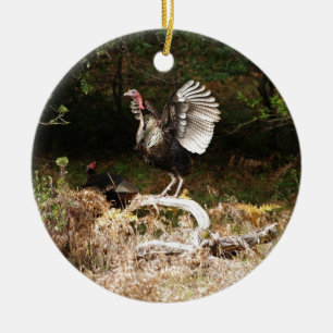 Wild Turkeys Ceramic Tree Decoration