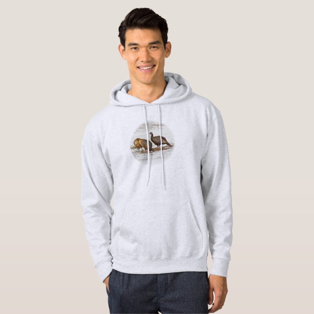 Wild Turkeys in Snow Hoodie (Front Full)