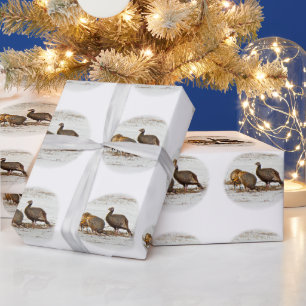 Wild Turkeys in Snow Wrapping Paper