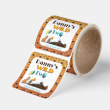 Wild Two Animals Second Birthday party plates