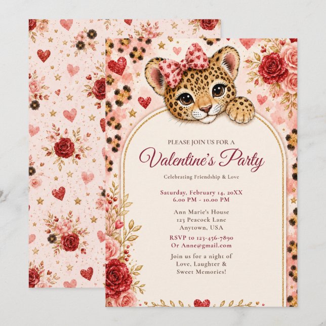 Wild Valentine’s Party Invitation (Front/Back)
