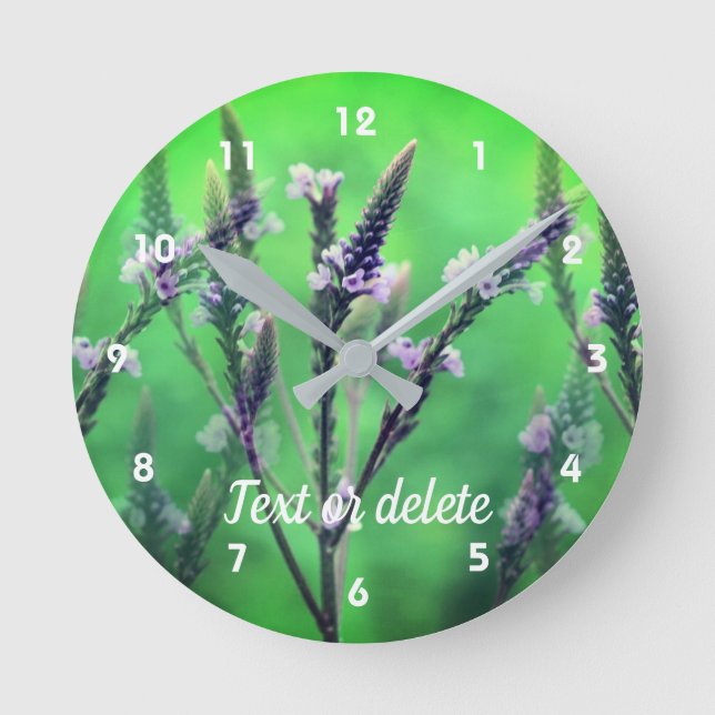Wild Vervain Flower Personalised    Round Clock (Front)