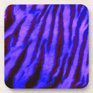 Wild & Vibrant Blue Tiger Stripes Coaster