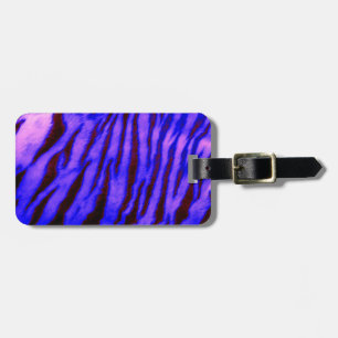Wild & Vibrant Blue Tiger Stripes Luggage Tag