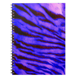 Wild & Vibrant Blue Tiger Stripes Notebook