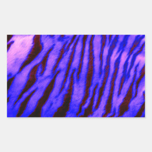 Wild & Vibrant Blue Tiger Stripes Rectangular Sticker