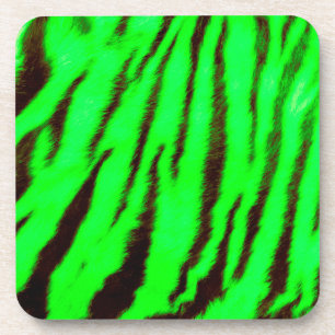 Wild & Vibrant Green Tiger Stripes Coaster