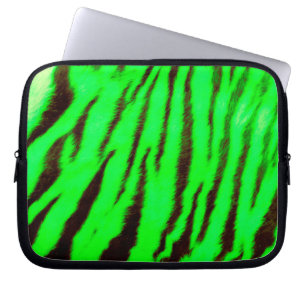 Wild & Vibrant Green Tiger Stripes Laptop Sleeve