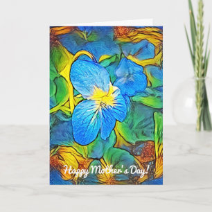 Wild Violet Flower Abstract Mother's Day Card