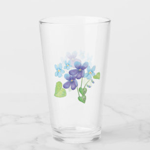 Wild Violet Flowers Illustration Glass