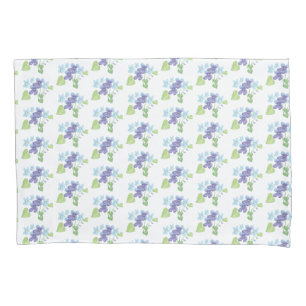 Wild Violet Flowers Illustration   Pillowcase