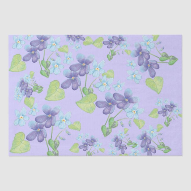 Wild Violet Flowers   Tissue Paper (Front)