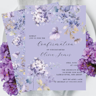 Wild Violets Confirmation Invitation