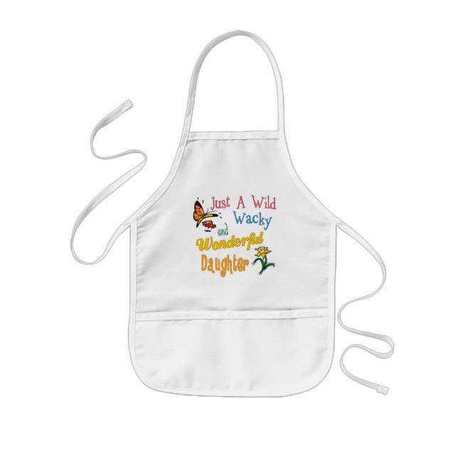 Wild Wacky and Wonderful Daughter Gift Kids Apron (Front)
