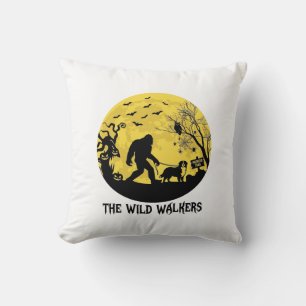 Wild Walkers Bigfoot Walking Bernese Halloween Hau Cushion