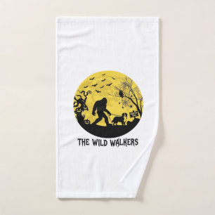 Wild Walkers Bigfoot Walking Bernese Halloween Hau Hand Towel