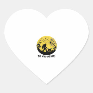 Wild Walkers Bigfoot Walking Bernese Halloween Hau Heart Sticker