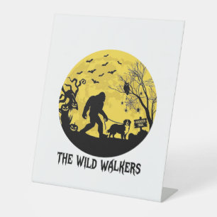Wild Walkers Bigfoot Walking Bernese Halloween Hau Pedestal Sign