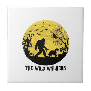 Wild Walkers Bigfoot Walking Bernese Halloween Hau Tile