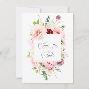 Wild Watercolor Garden Pink Save The Date