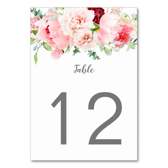 Wild Watercolor Garden | Table Number (Front)