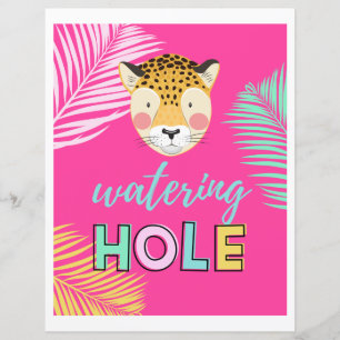 Wild Watering Hole Sign Jungle Watering Hole